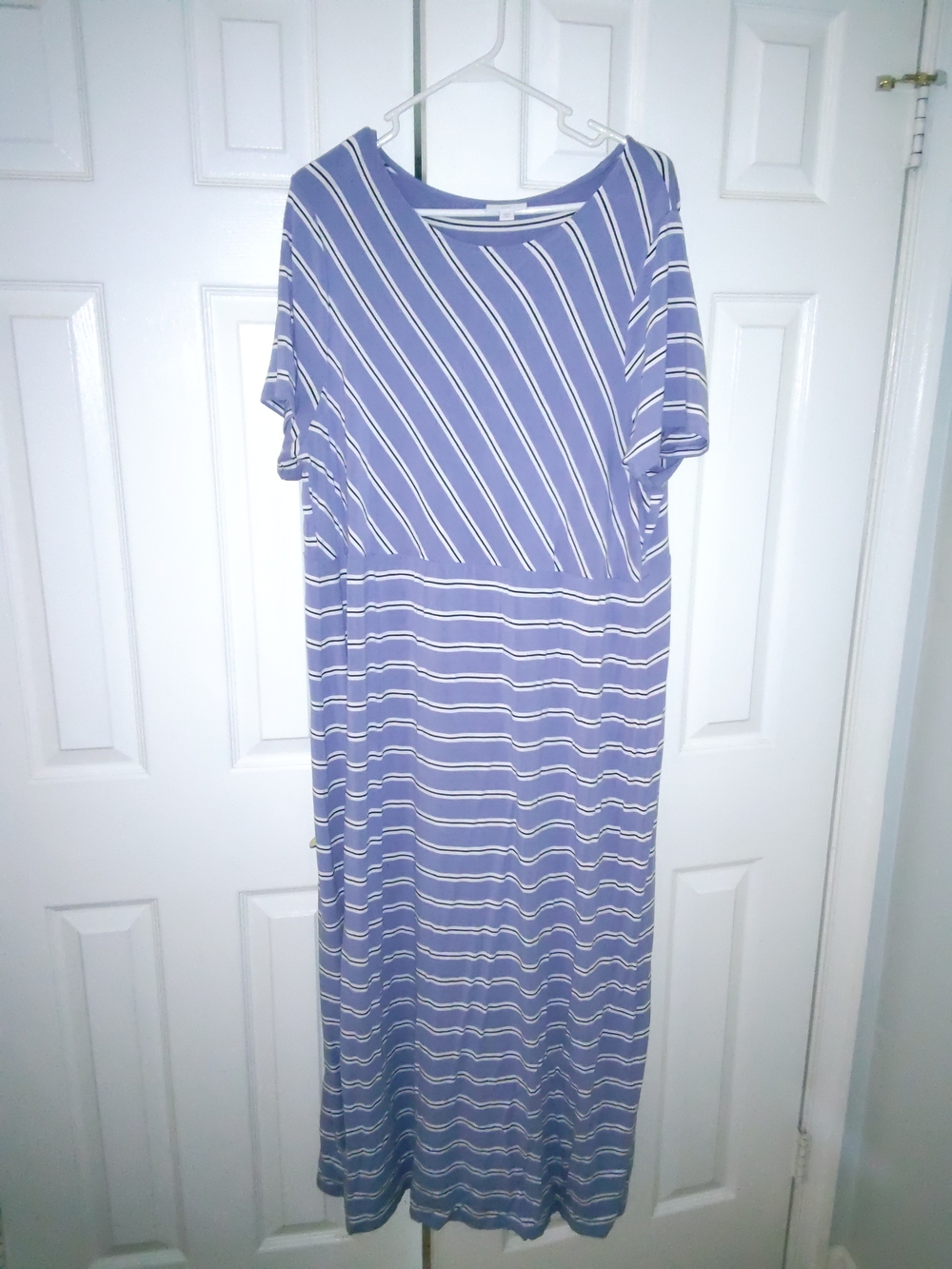 Talbots Lavender and White Striped Maxi Dress